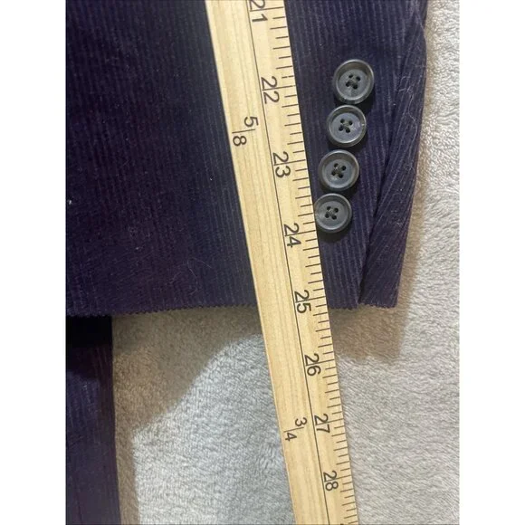 Lands End Royal Purple‎ 100% WOOL Corduroy Blazer Sport Coat Jacket Mens 41R